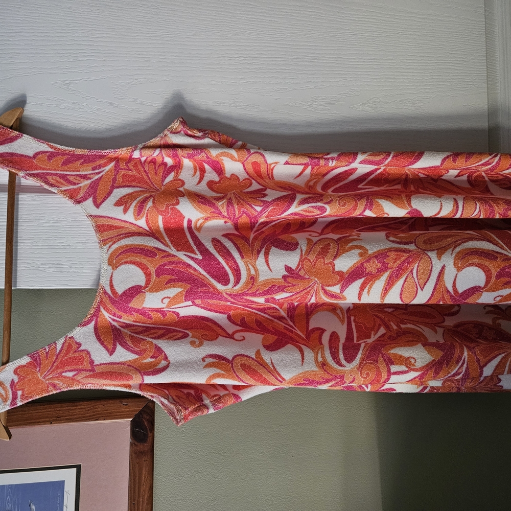 Boston Proper Orange Pink Midi Sundress